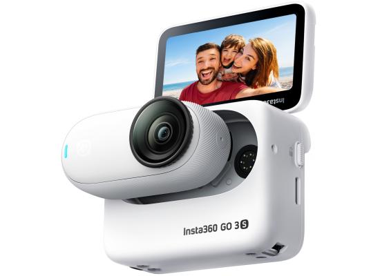 Insta360 GO 3S Standard Edition - 128 GB White 4K Tiny Portable Vlogging Camera, Hands-Free POVs, Mount Anywhere, Stabilization, 140 Min Battery Life, 10m Waterproof, Apple Find My, Pet POV - White